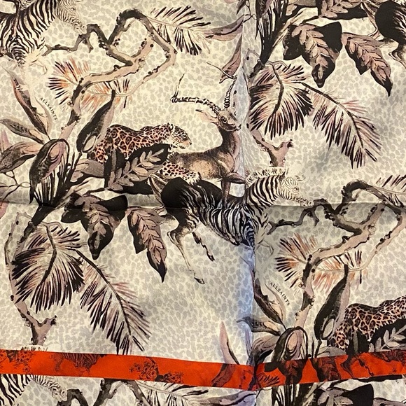 ALLSAINTS mixed print Silk Square Scarf - Picture 7 of 8
